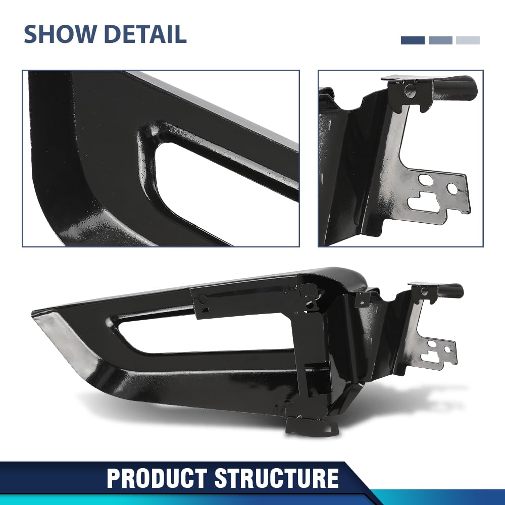 PIT66 Front Bumper Face Bar End Extension Left Driver Side, FO1004119 Black