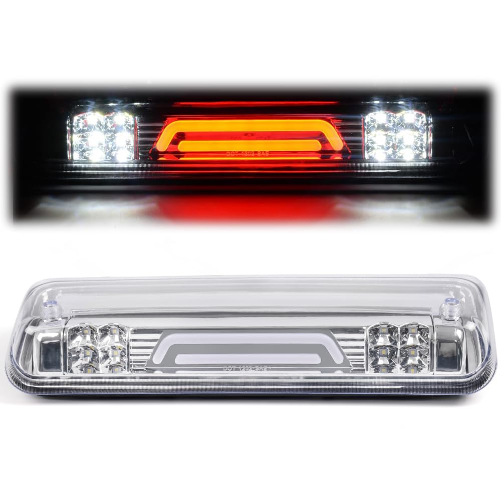 PIT66 LED 3rd Brake Light, Compatible with 07-10 Ford Explorer Sport Trac/04-08 Ford F150 Lobo/06-08 Lincoln Mark LT Third Brake Stop Lamp Light Clear Lens Chrome Housing