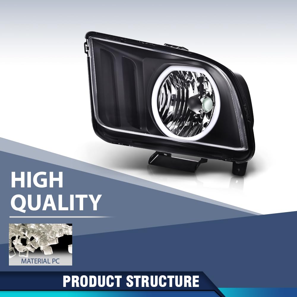 PIT66 LED DRL Headlights Assembly Fit 2005-2009 Ford Mustang