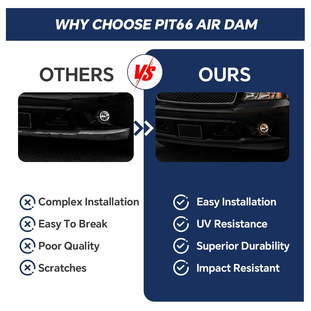 PIT66 Front Air Dam Deflector Fit Chevy Avalanche Tahoe Suburban 2007-2013