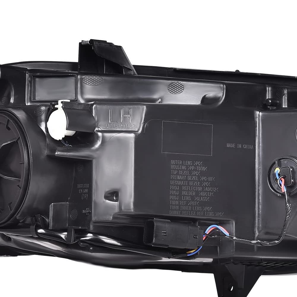 PIT66 Headlight Assembly Compatible with 2016-2018 Chevy Malibu Halogen Model Headlamp Driver & Passenger Side #84324410 84131409