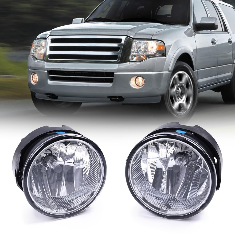 PIT66 2Pcs Driving Fog Lights Compatible with Ford Expedition 2007-2014 /Ranger 2008-2011 Driver and Passenger Side FO2593221,AL1Z15200A Clear Lens
