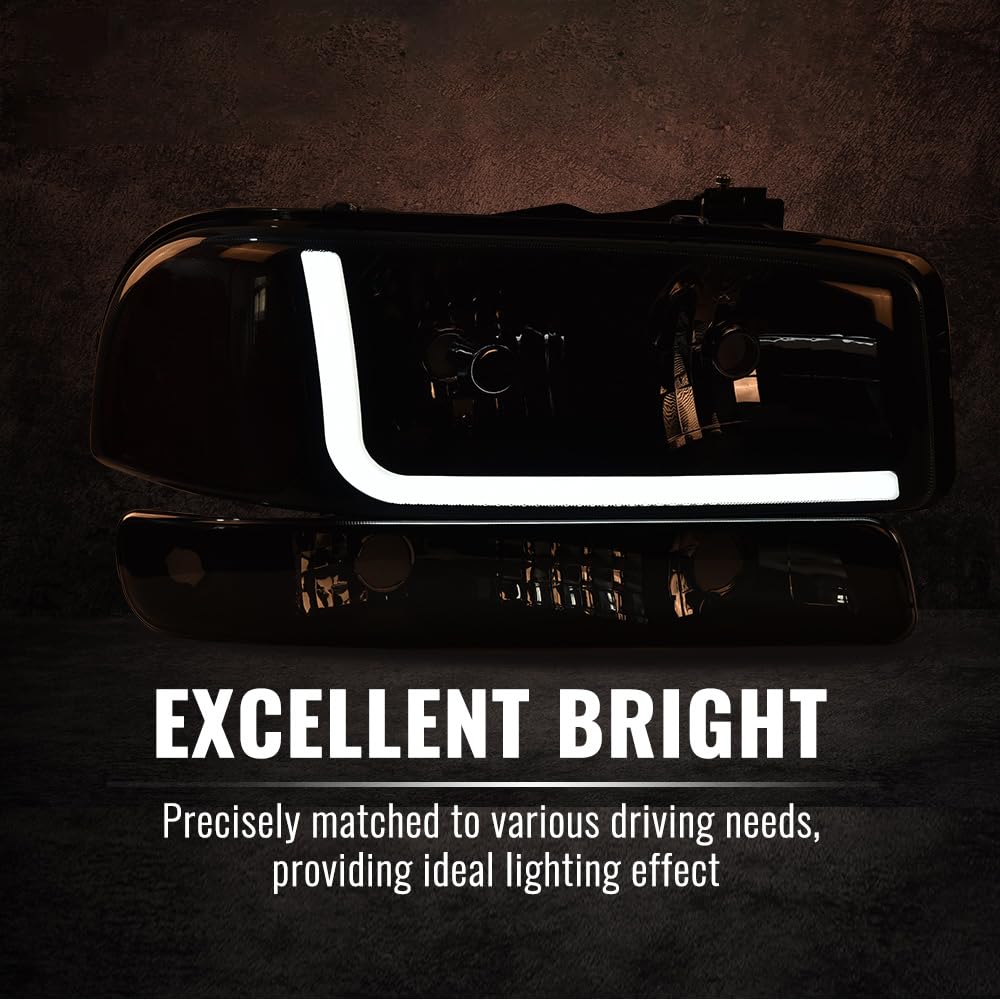 PIT66 LED Headlights Assembly Fit 1999-2006 GMC Sierra, 00-06 Yukon XL