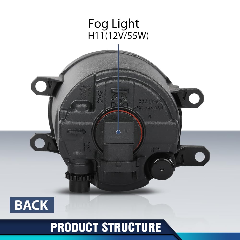 PIT66 Fog Lights Lamps w/Bulbs Pair Compatible with Toyota Camry/Corolla/Highlander/Rav4/Prius 2006-2013, Fit Lexus/RX350/RX450h/LX570 2008-2013, Scion xA 2006 Clear Lens Chrome Housing