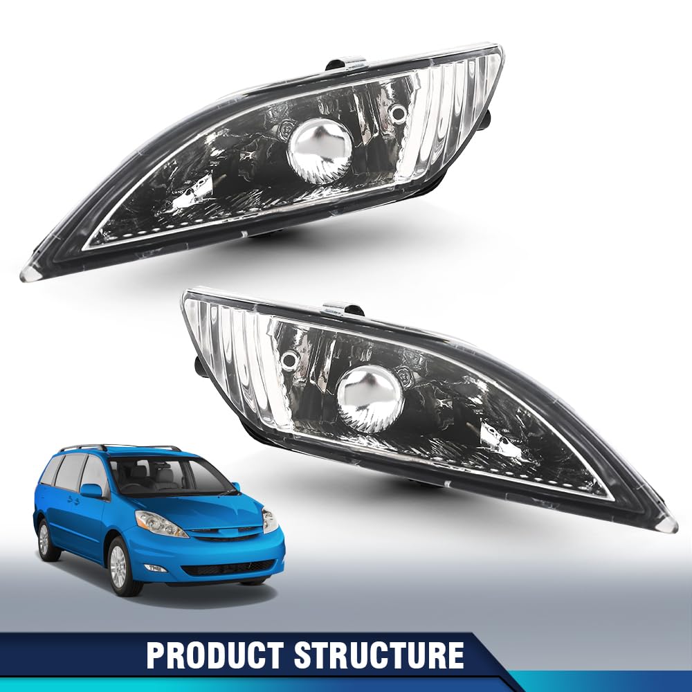 PIT66 Fog Lights Pair Fit Toyota Sienna 2006-2010