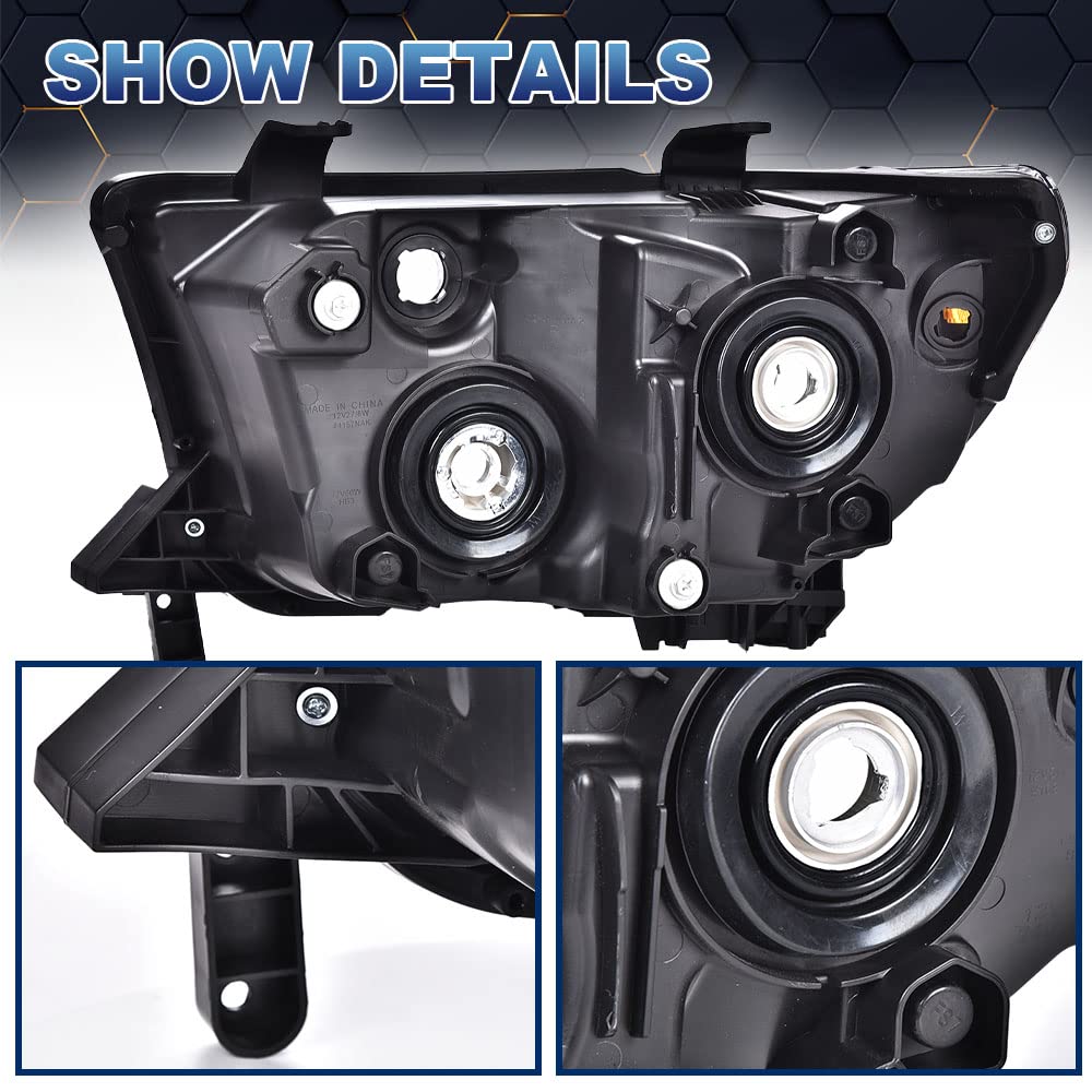 PIT66 Headlights Assembly Fit 07-13 Tundra (W/O Headlight Leveling Models)