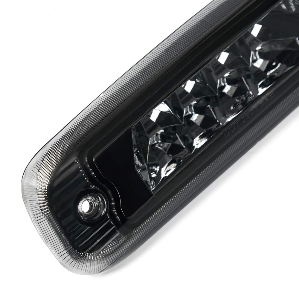 PIT66 LED 3rd Brake Light, Compatible with 97-01 Jeep Cherokee Smoke Lens High Mount LED Third Brake Light Cargo Lamp Smoky Lens Clear Housing