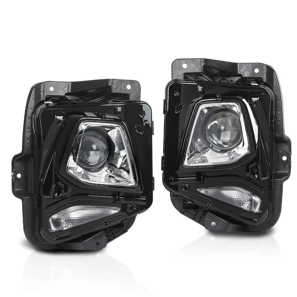 PIT66 HID/Xenon Projector Headlights Assembly Headlamps Pair w/o Ballast & D3S Bulb Compatible with Chevy Blazer 2019-2021 (Not fit Models with Factory LED Headlight) Clear Lens Chrome Housing