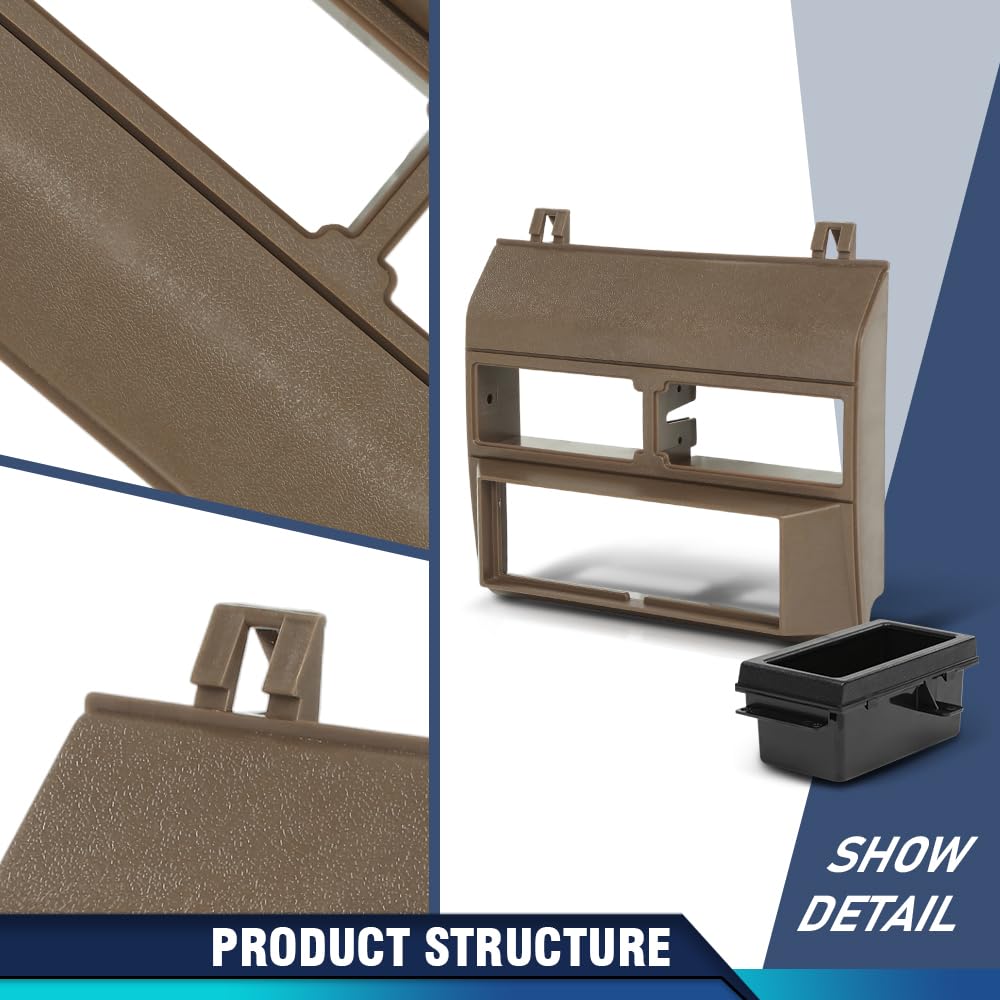 PIT66 Dash Pad Cover Install Dash Kit Wire Harness Adapter Compatible with 1988-1994 Chevy GMC Trucks Mount Dashboard Cover Brown