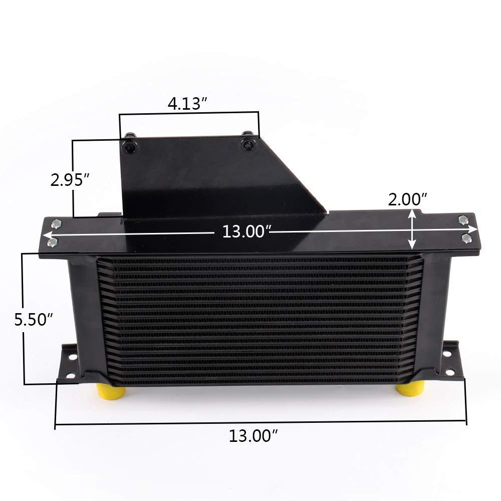PIT66 19 Row AN10 Oil Cooler Thermostat Adapter Kit, Compatible with 2001-2005 Subaru Impreza WRX STi Black