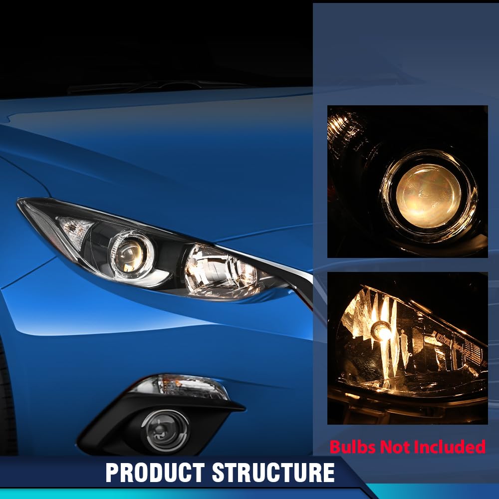 PIT66 Headlights Assembly Fit Mazda 3 2014 2015 2016
