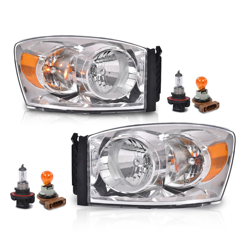PIT66 Headlights Assembly Pair Fit Dodge Ram 1500 2006 2007 2008