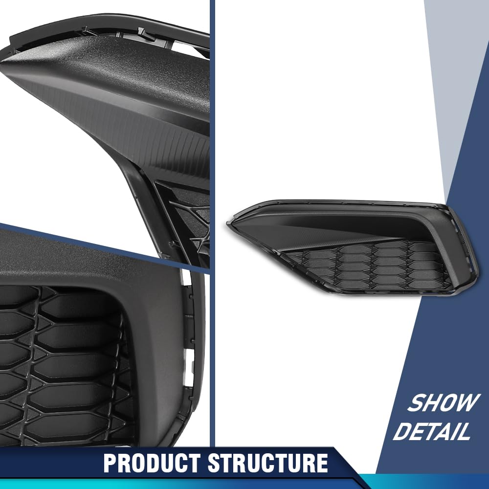 PIT66 Front Fog Light Cover Driver Left Side 1 PC, FO1038237 Black