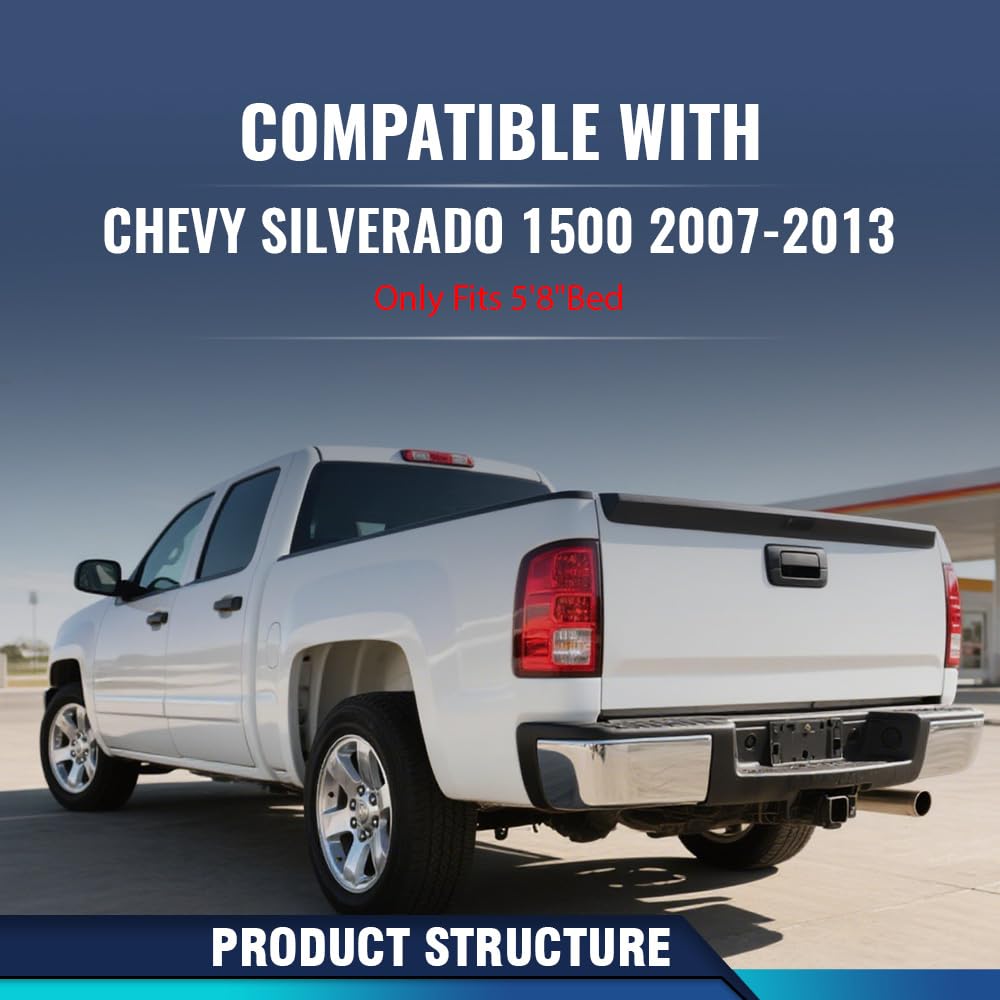 PIT66 5'8" Truck Bed Rail Cap Fit Chevy Silverado 1500 2007-2013
