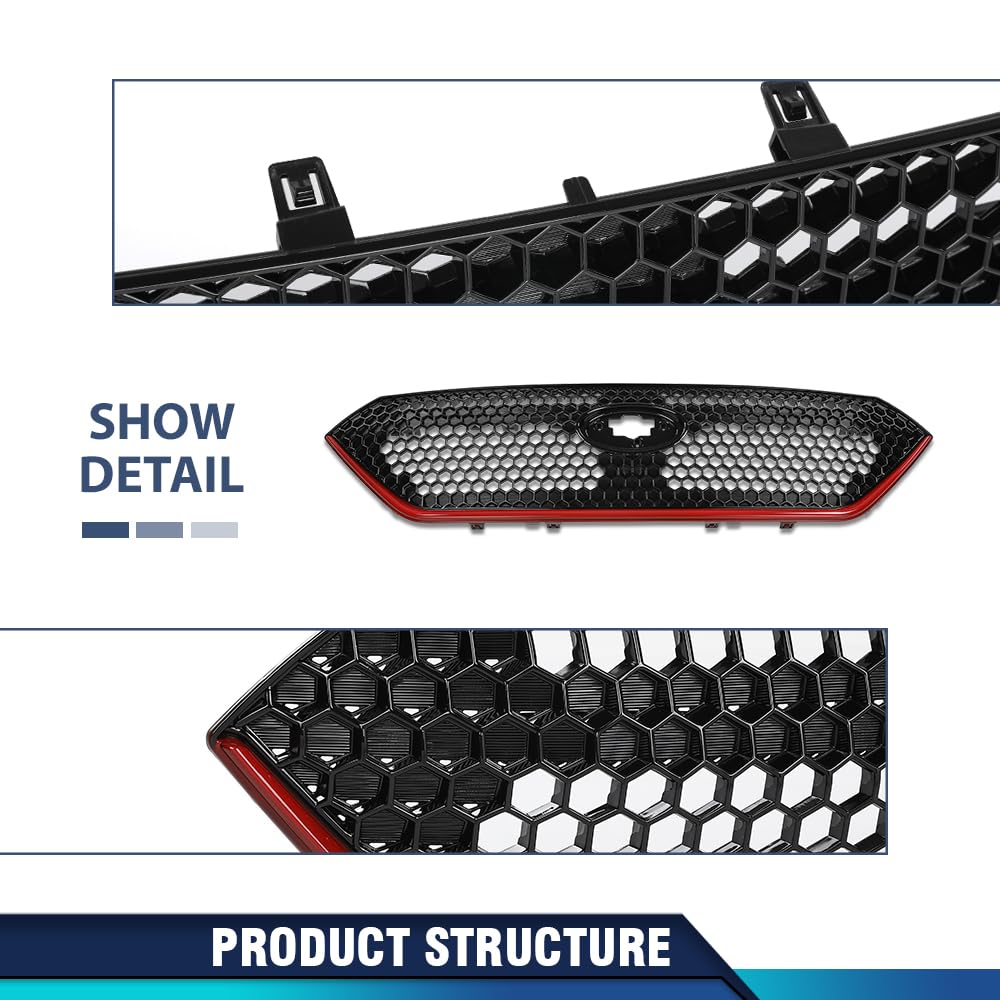 PIT66 Front Bumper Grille Fit Subaru WRX 2022-2024 Red & Black