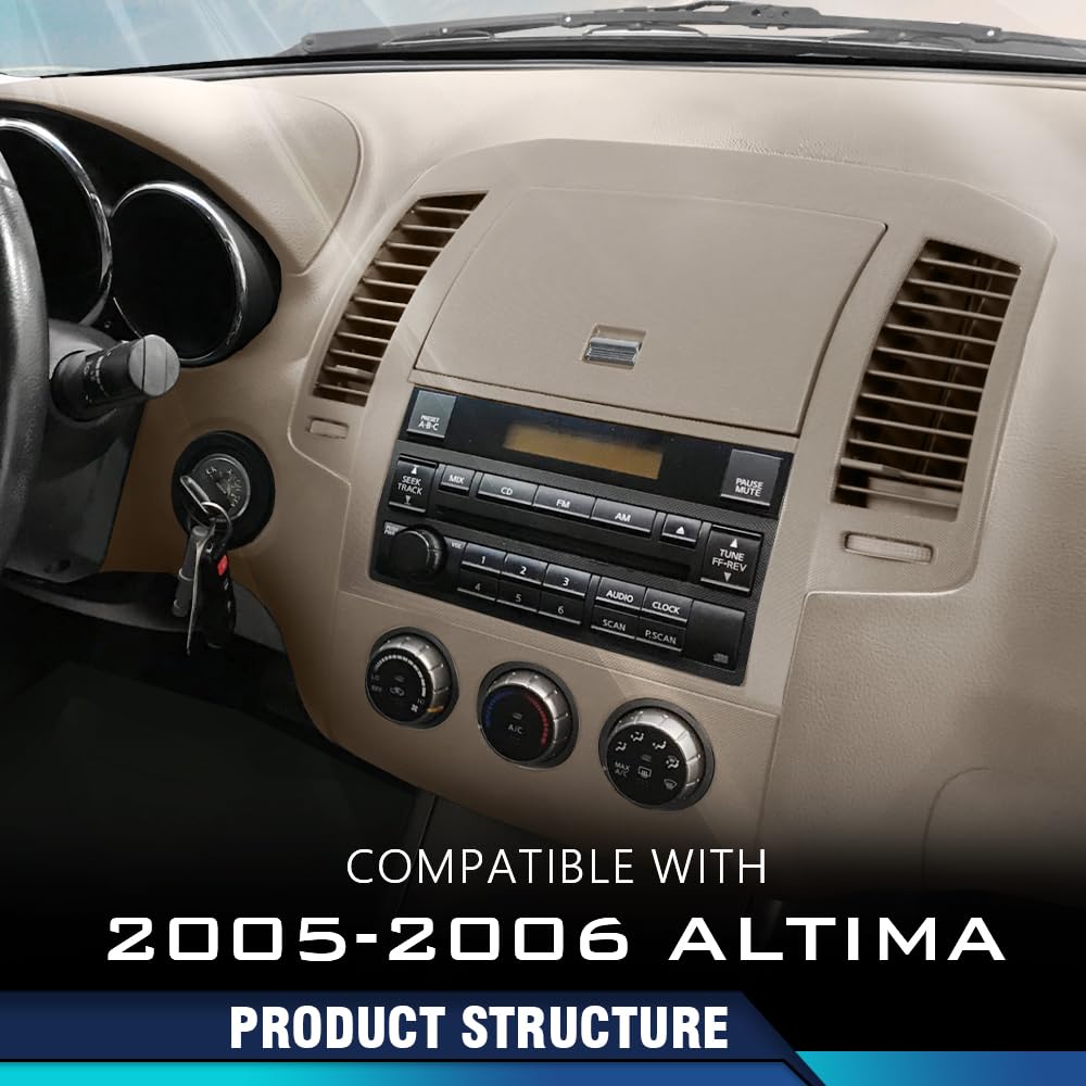 PIT66 Center Dash Radio Bezel Fit Nissan Altima 2005 2006 Brown