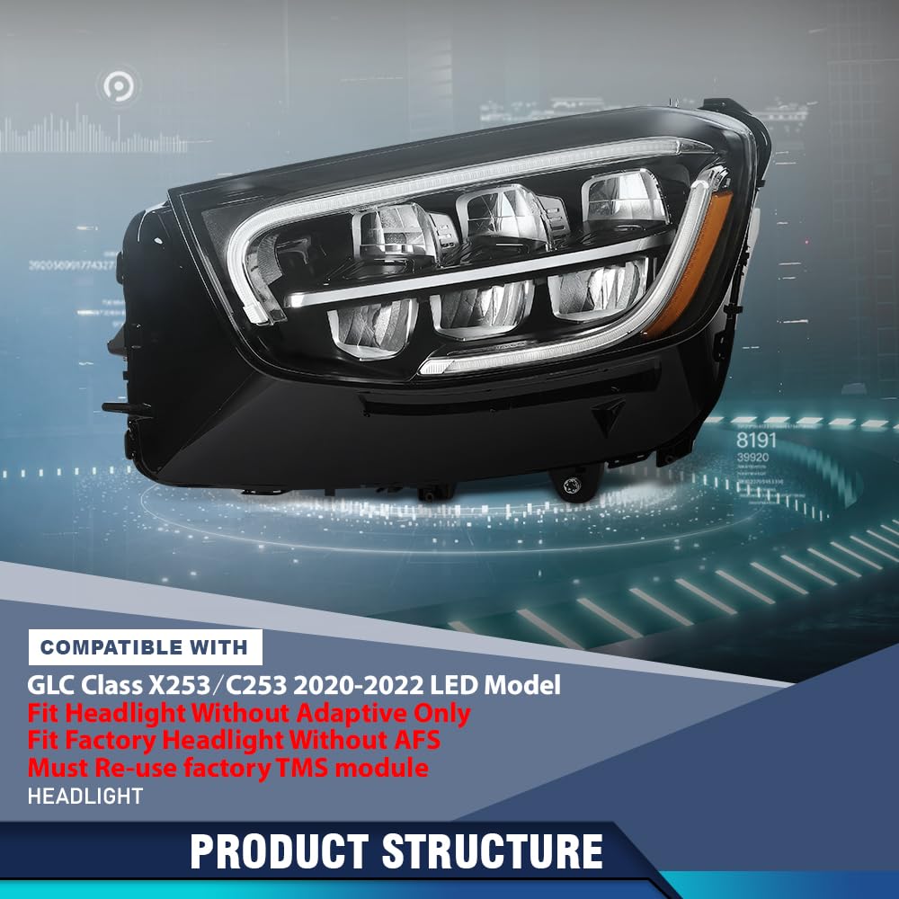 PIT66 LED Front Headlight Headlamp Assembly Left Driver side