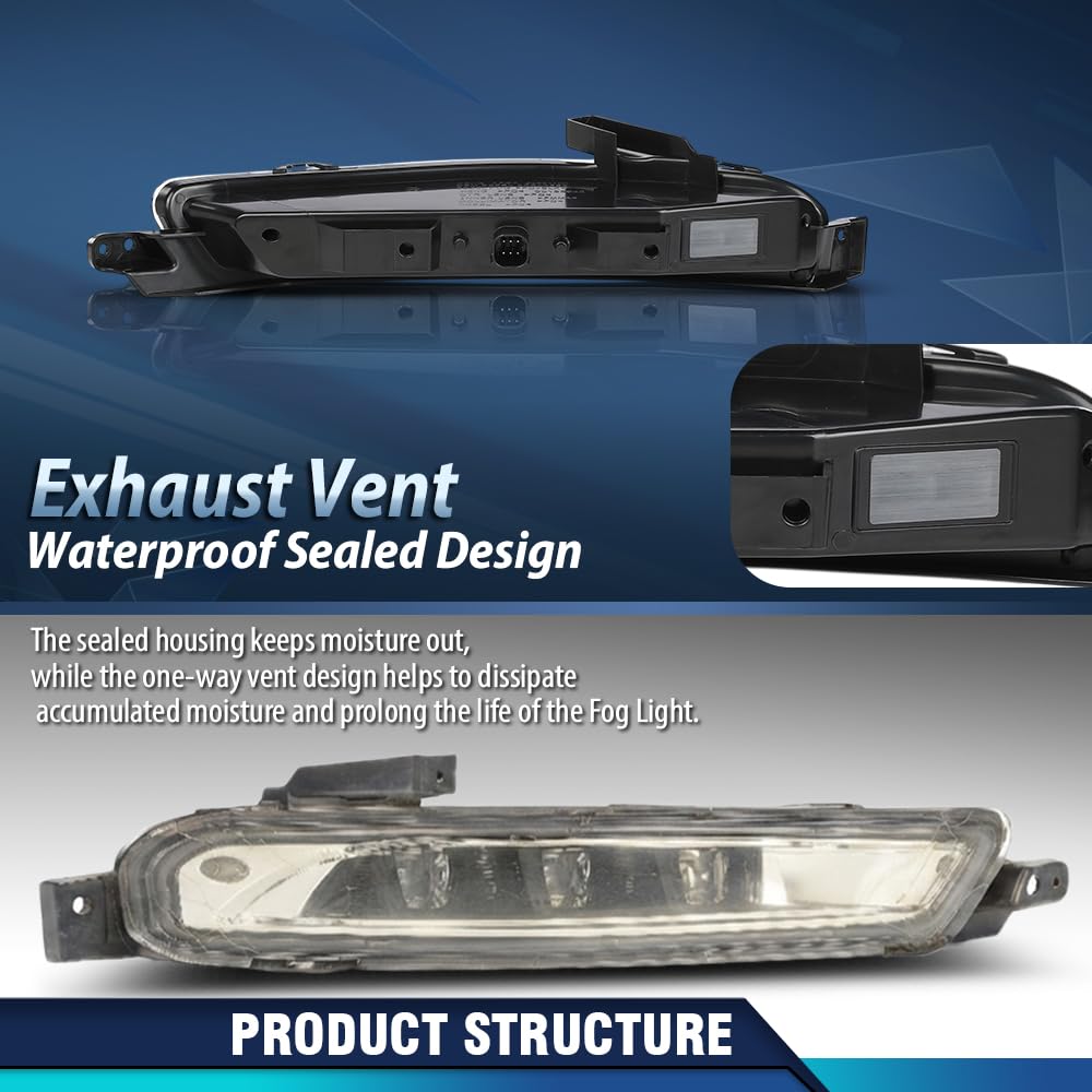 PIT66 Front Right Fog Light PC Clear Lens Fit Lincoln Continental 2017-2020