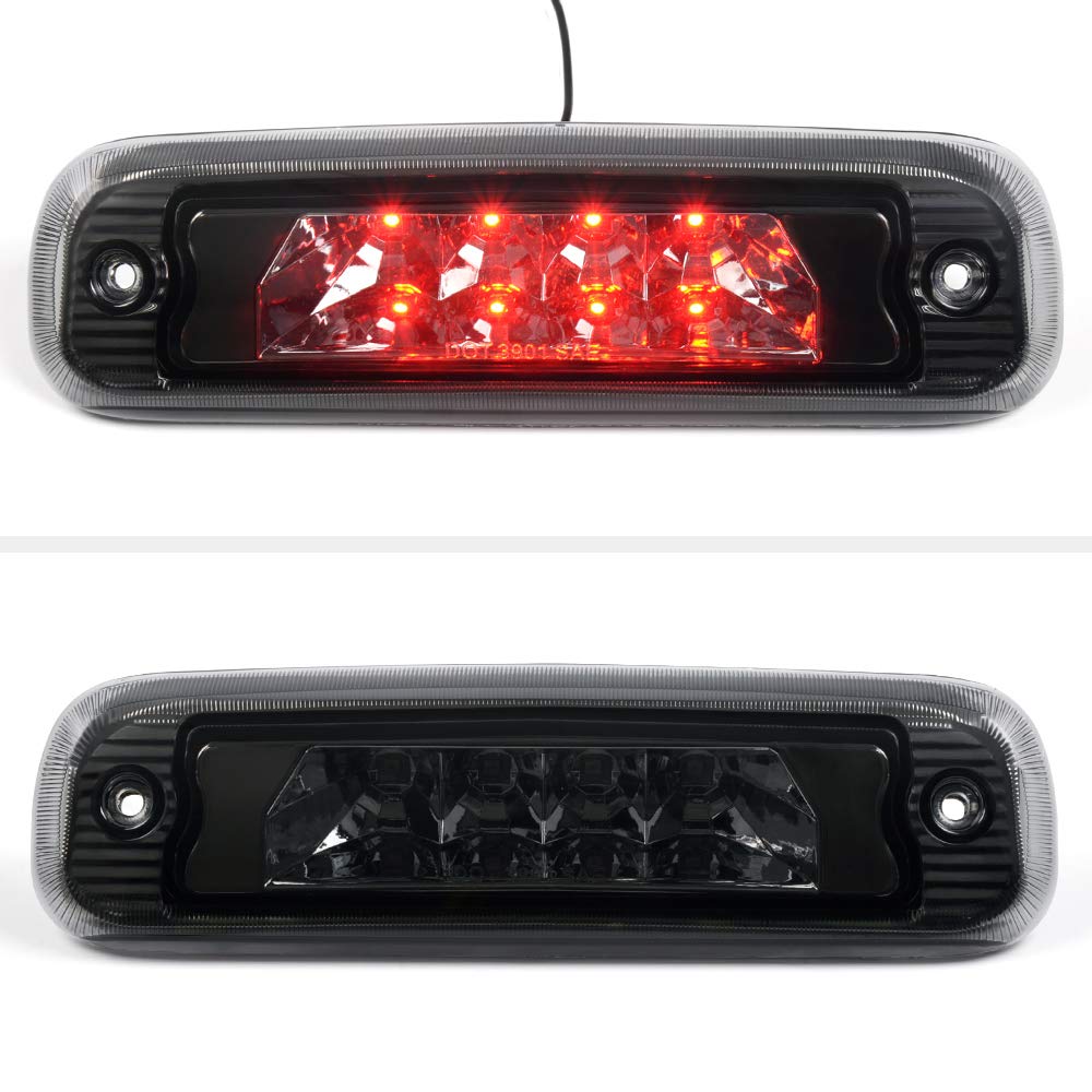PIT66 LED 3rd Brake Light, Compatible with 97-01 Jeep Cherokee Smoke Lens High Mount LED Third Brake Light Cargo Lamp Smoky Lens Clear Housing