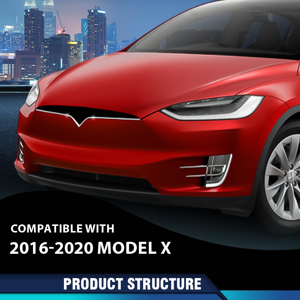 PIT66 Front Upper Grille Trim Fit Tesla Model X 2016-2020