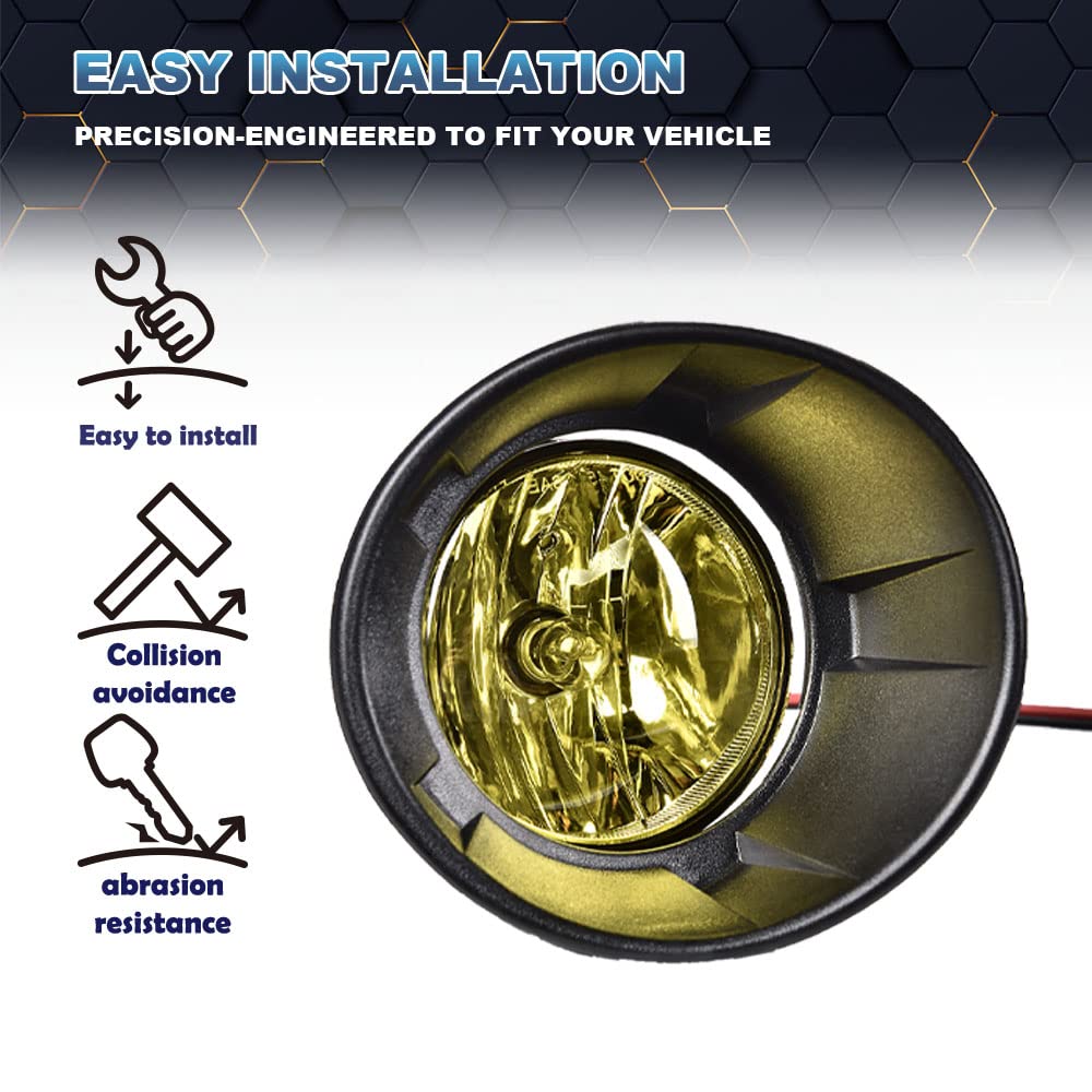 PIT66 Fog Lights, Compatible with 2010-2013 Chevy Camaro (Not Fit for ZL1 Models or RS (RALLY SPORT) Models) Yellow #GM1038118