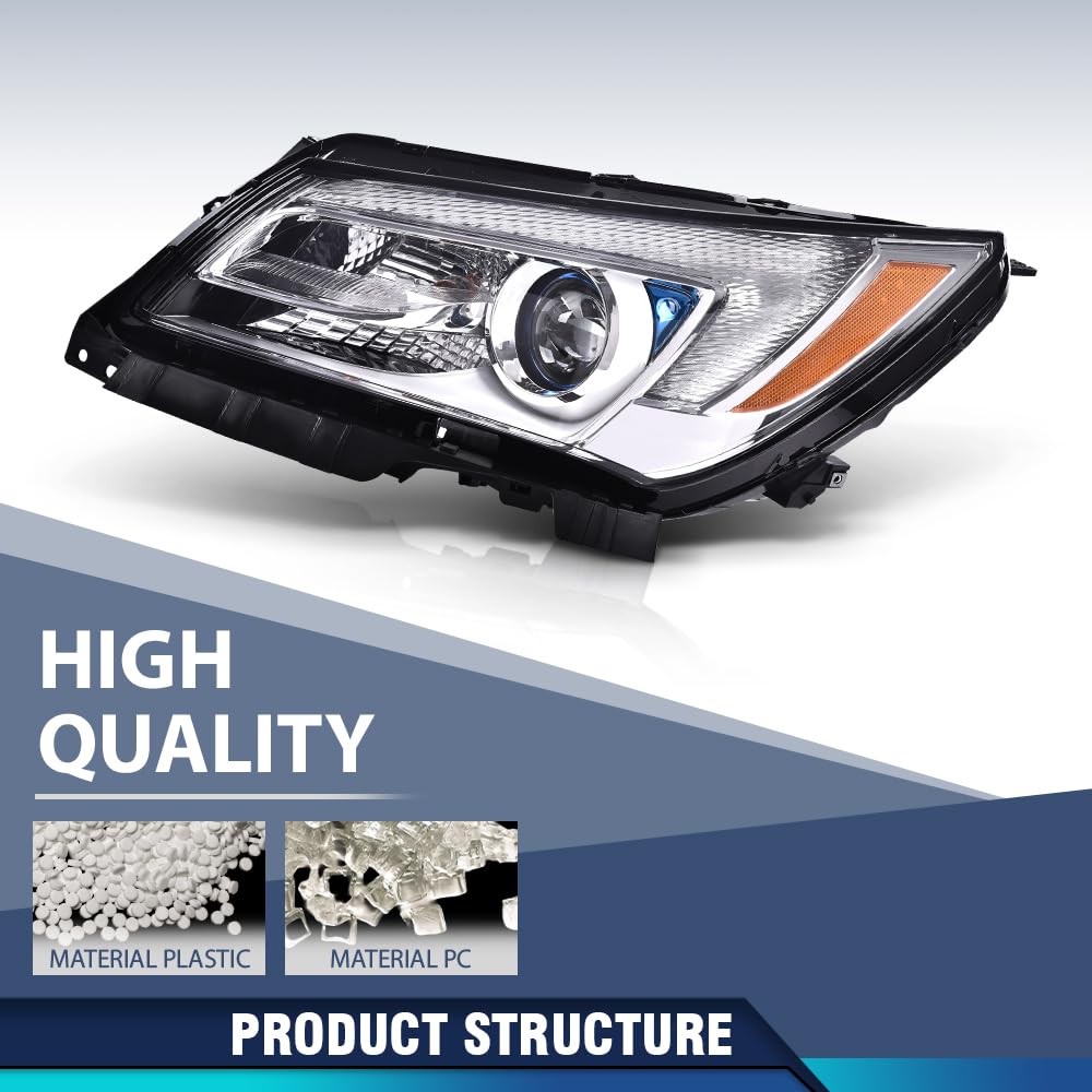 PIT66 Halogen LED Projector Headlight Assembly Lamp Compatible with Buick LaCrosse 2014 2015 2016 (Not Compatible with w/Factory HID Headlights) Headlamp Replacement 26672547, 26200187 Driver Side