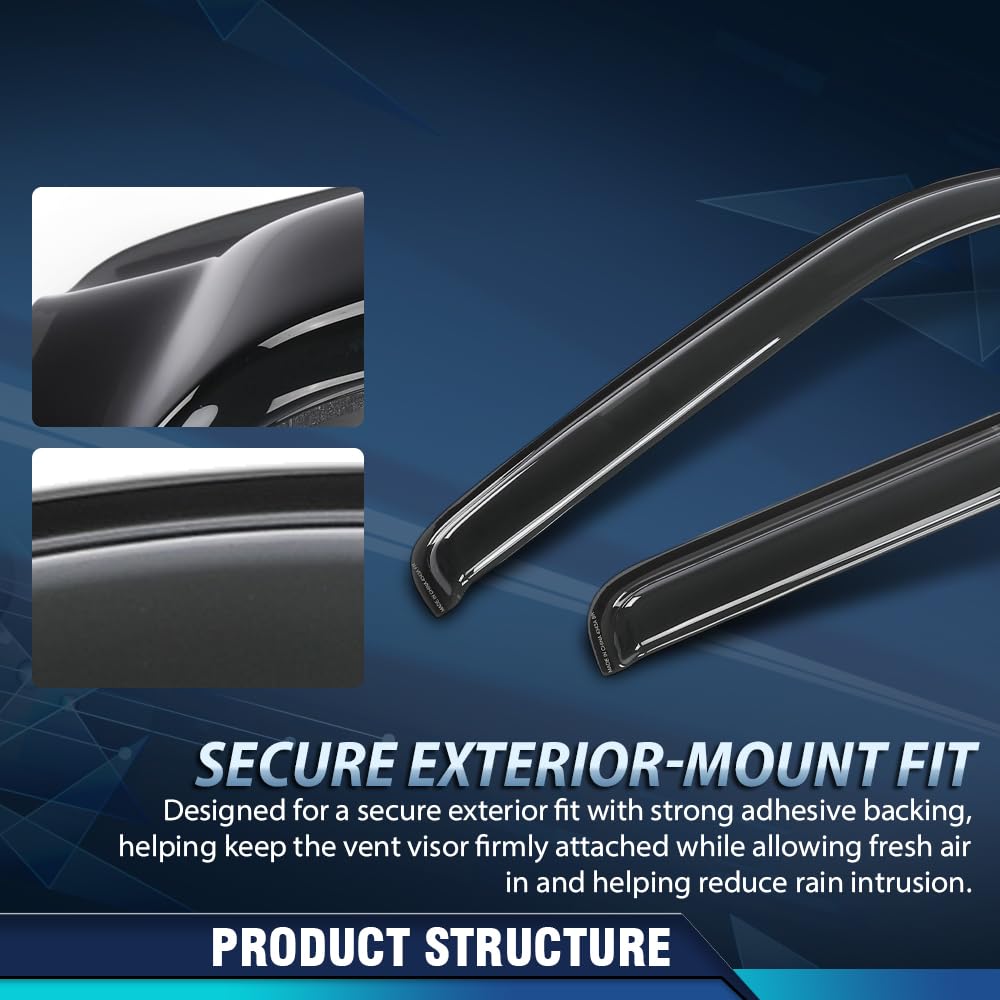 PIT66 Out-Channel Window Visors Fit Chevy/GMC C/K 1500/2500/3500 1992-2000