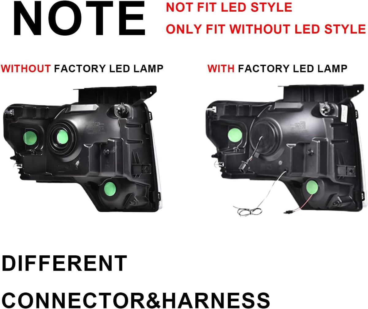 PIT66 Headlights and Tail Lights Assembly Fit 2009-2014 Ford F150