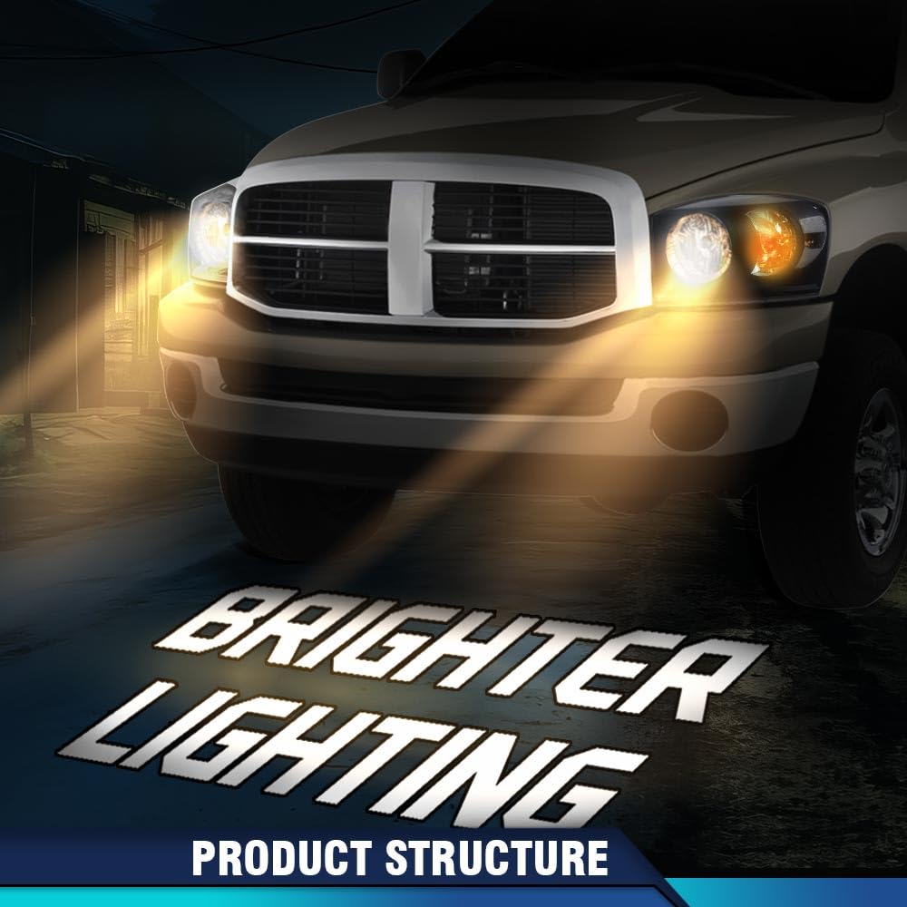 PIT66 Headlights Assembly Pair Fit Dodge Ram 1500 2006 2007 2008