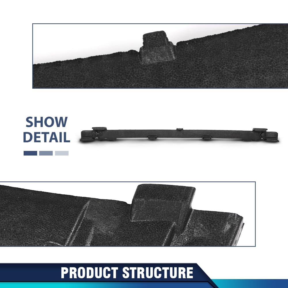 PIT66 Front Bumper Absorber Impact Foam Bar, Black