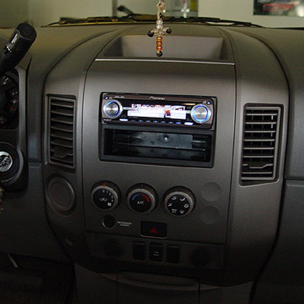 PIT66 Center Dash Bezel Fit Nissan Titan XE SE Armada SE 2004-2006, Gray