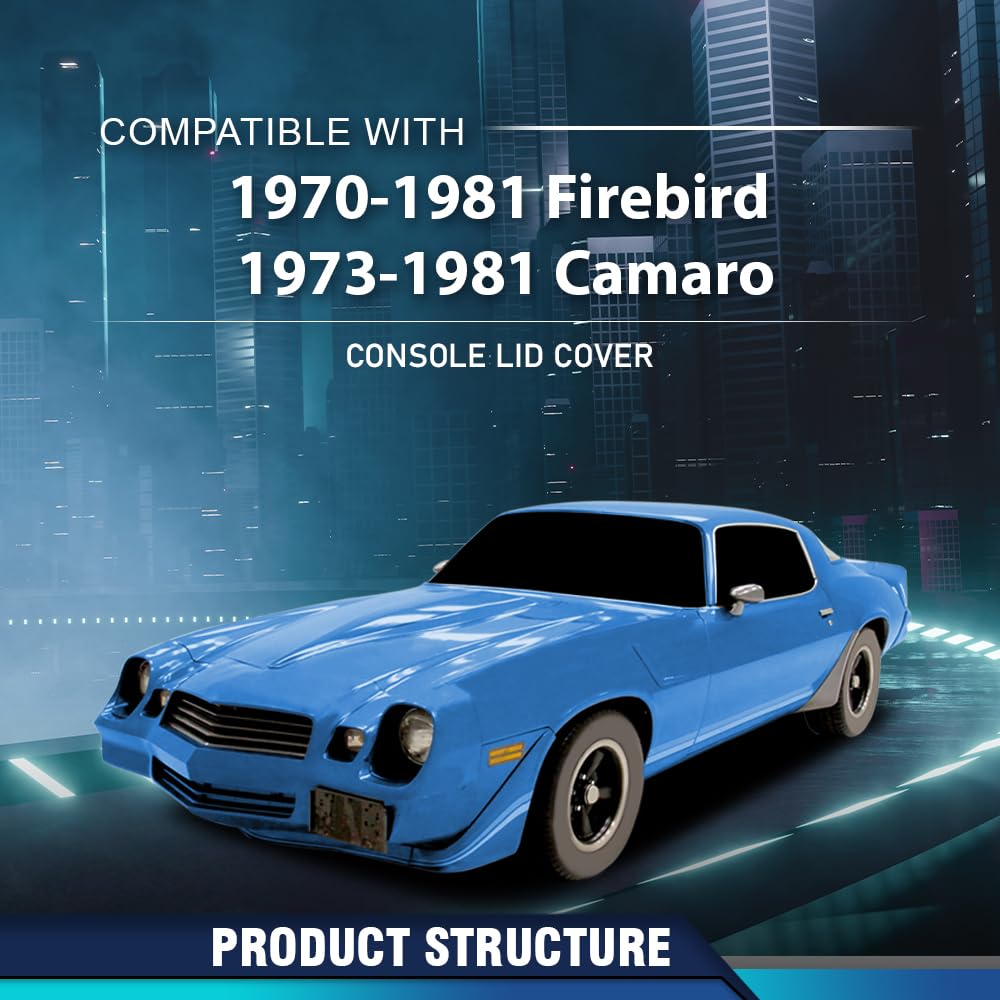 PIT66 Center Console Lid Cover Fit Camaro 1973‑1981 Firebird 1970‑1981
