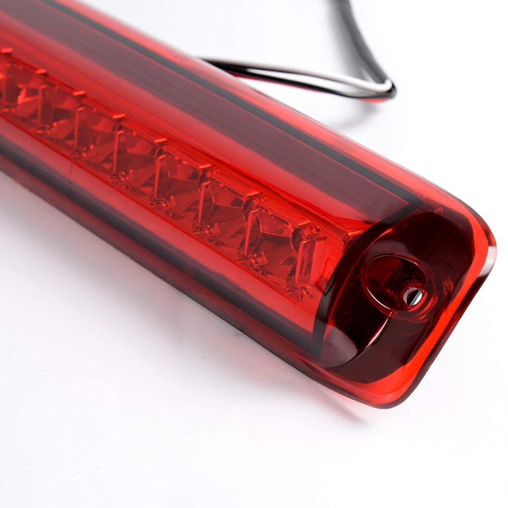 PIT66 LED 3rd Brake Light, Compatible with 99-06 Chevy Silverado 1500 2500 3500 / GMC Sierra Silverado Classic 07 Sierra Classic Led Third Brake Lamps Red Lens Clear Housing