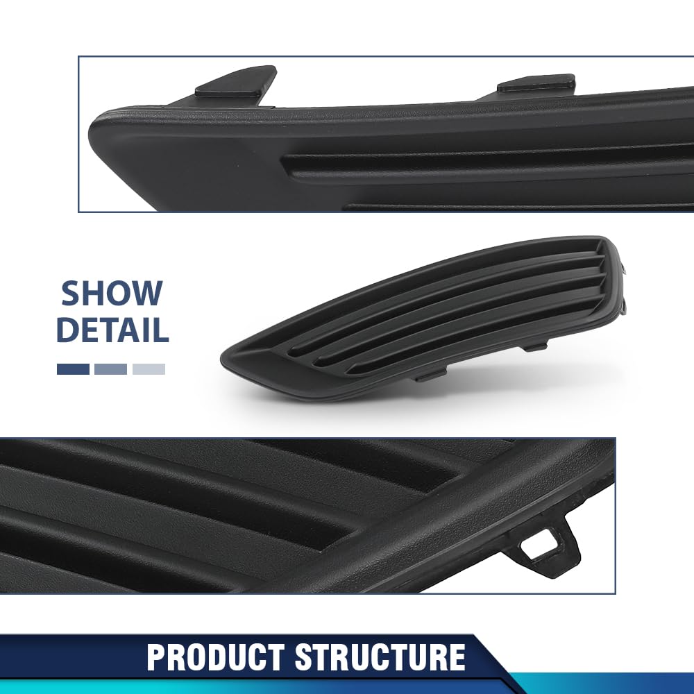 PIT66 Fog Light Cover Front Left Driver Side Black Compatible with Ford Focus S 2015-2017, Fit Ford Focus SE 2018, F1EZ17B814B, FO1038150