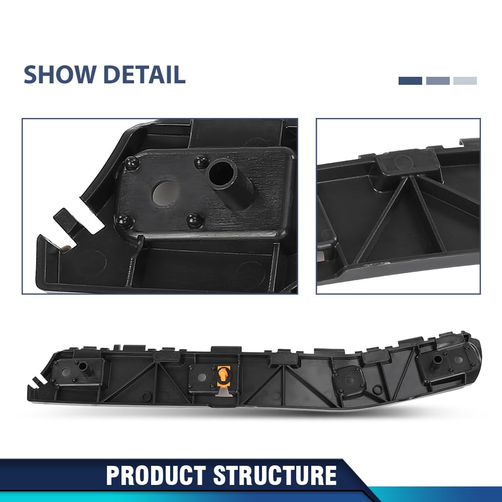 PIT66 Rear Left Lower Bumper Bracket Driver Side, FO1142125 Black PP
