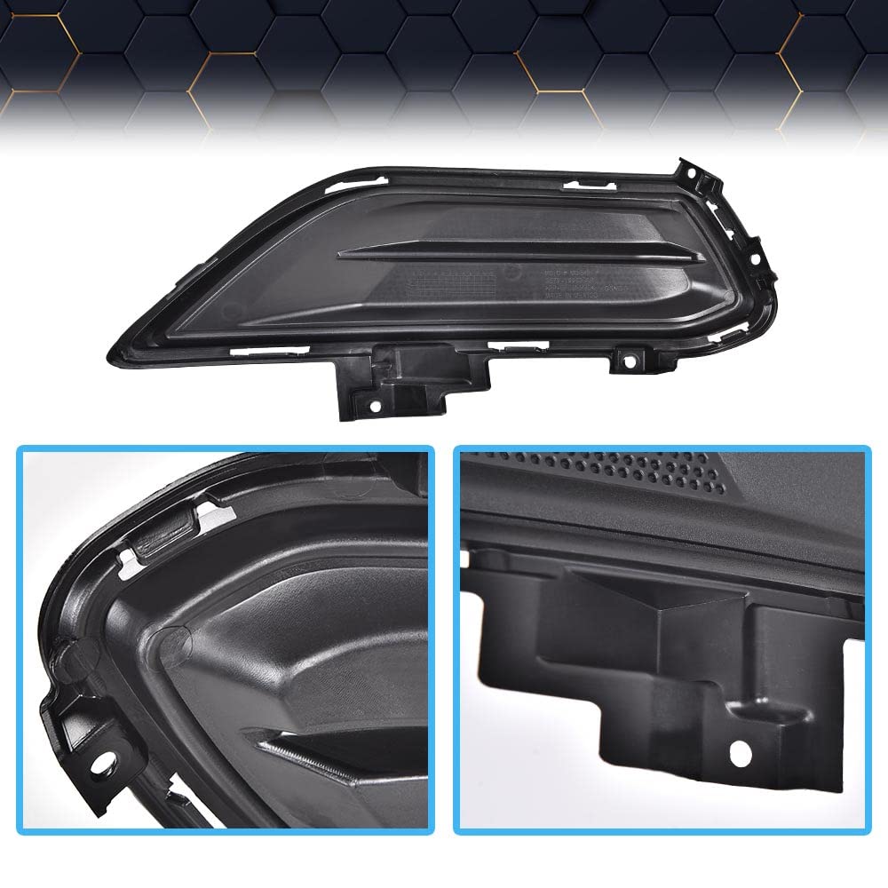 PIT66 Fog Light Cover,Compatible with 2013-2016 Ford Fusion FO1039133,FO1038133 Right & Left Pair Set black
