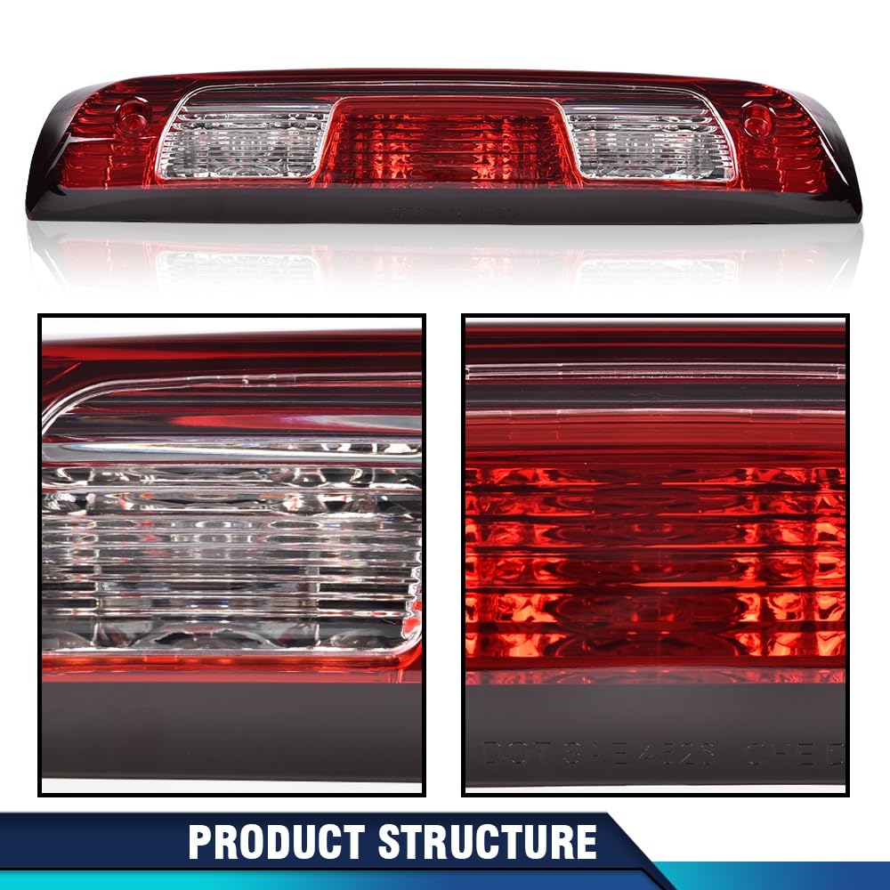 PIT66 Rear High Mount 3rd Third Brake light Compatible With Chevy Silverado 2015-2021/Compatible With GMC Sierra 1500 2500 3500 2015-2021 23509162 84900397 Red