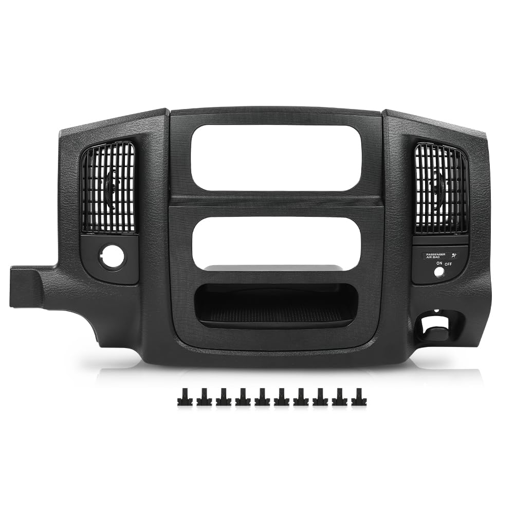 PIT66 Dash Radio Bezel Trim Fit Dodge Ram 1500 2500 3500 2002-2005, Black