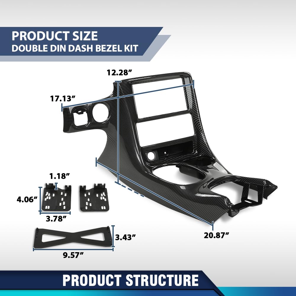 PIT66 Dash Bezel Kit Double DIN Radio Fit Chevy Corvette C5 1997-2004