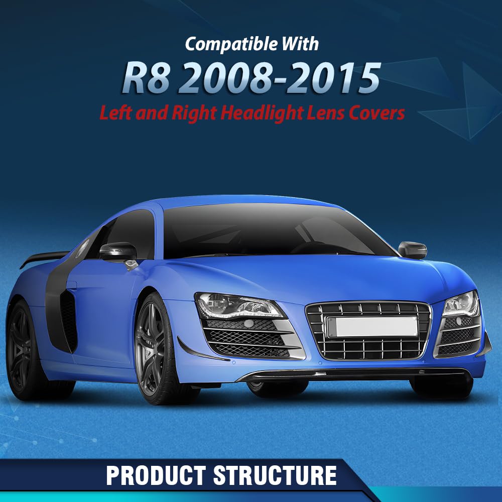 PIT66 Front Headlight Lens Cover Left & Right Pair, Headlamp Lens Cover