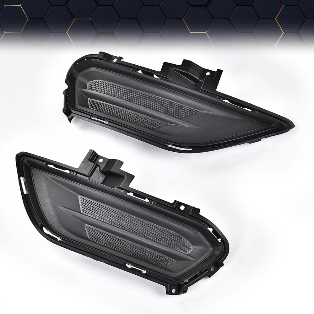 PIT66 Fog Light Cover,Compatible with 2013-2016 Ford Fusion FO1039133,FO1038133 Right & Left Pair Set black