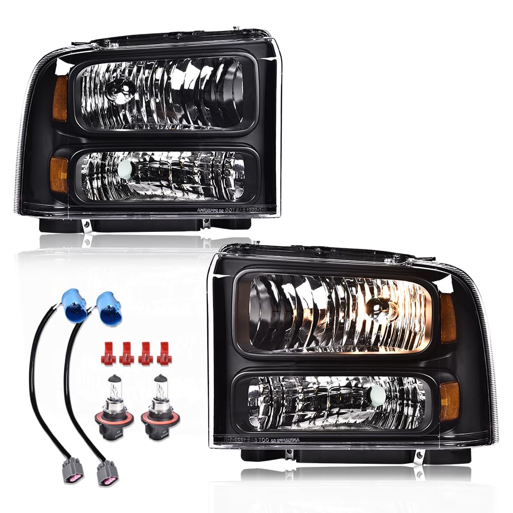 PIT66 Headlight Assembly Fit 1999-2004 Ford F250 F350 F450 F550 Super Duty