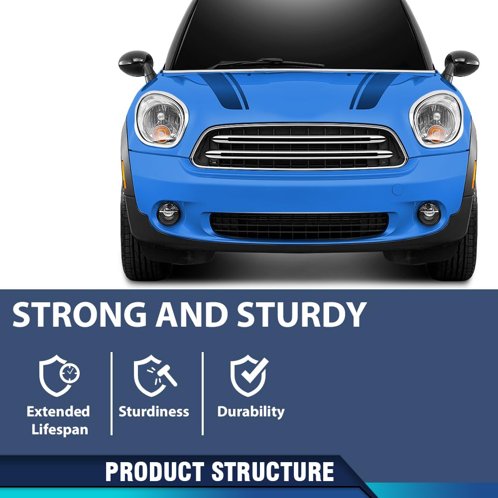 PIT66 Headlight Bezels Passenger Side Right Compatible with Mini Cooper Countryman 2011-2016 Fit Cooper Paceman 2013-2016 Silver
