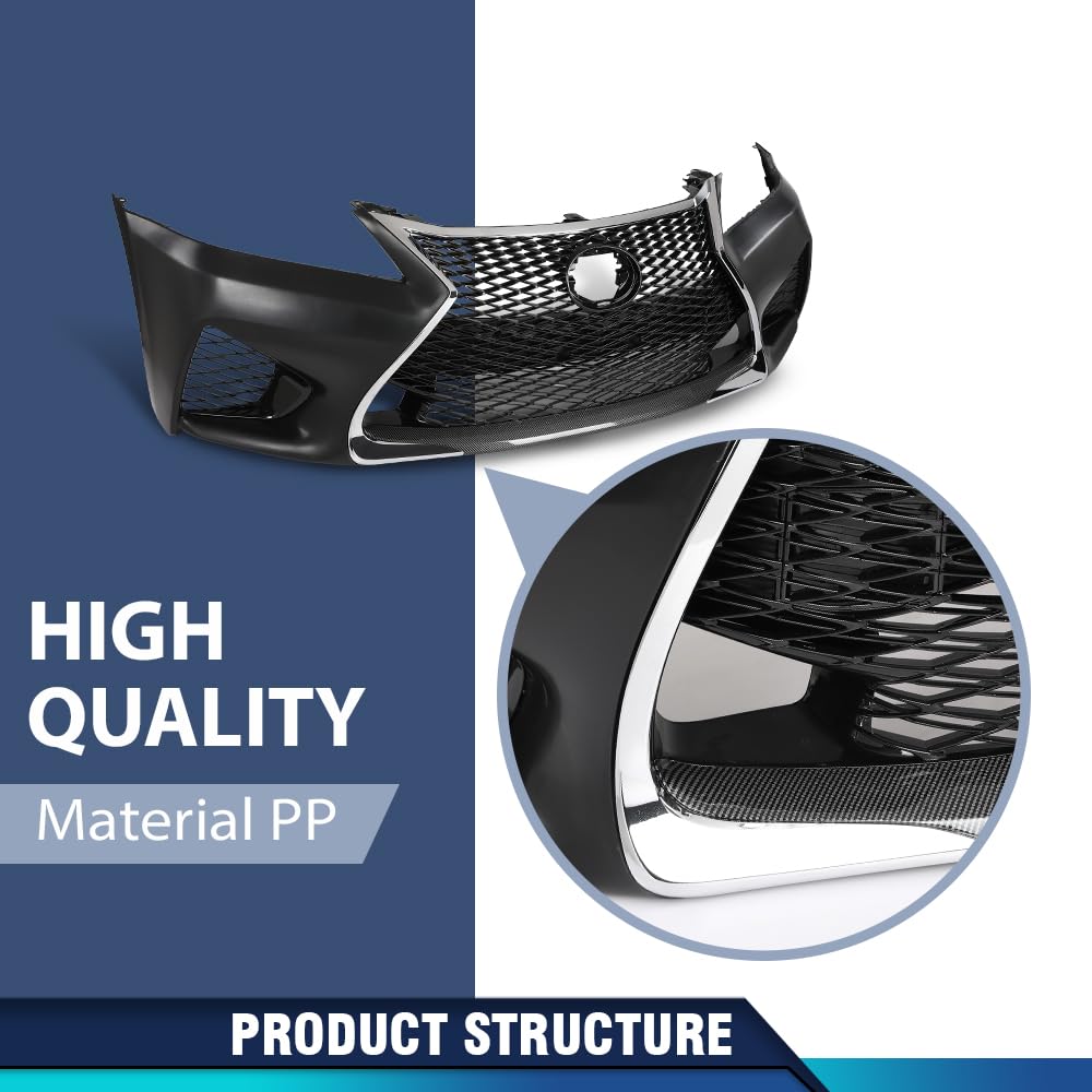 PIT66 6Pcs Front Bumper Conversion Kit Fit LX GS 2013‑2015 to GS‑F Style