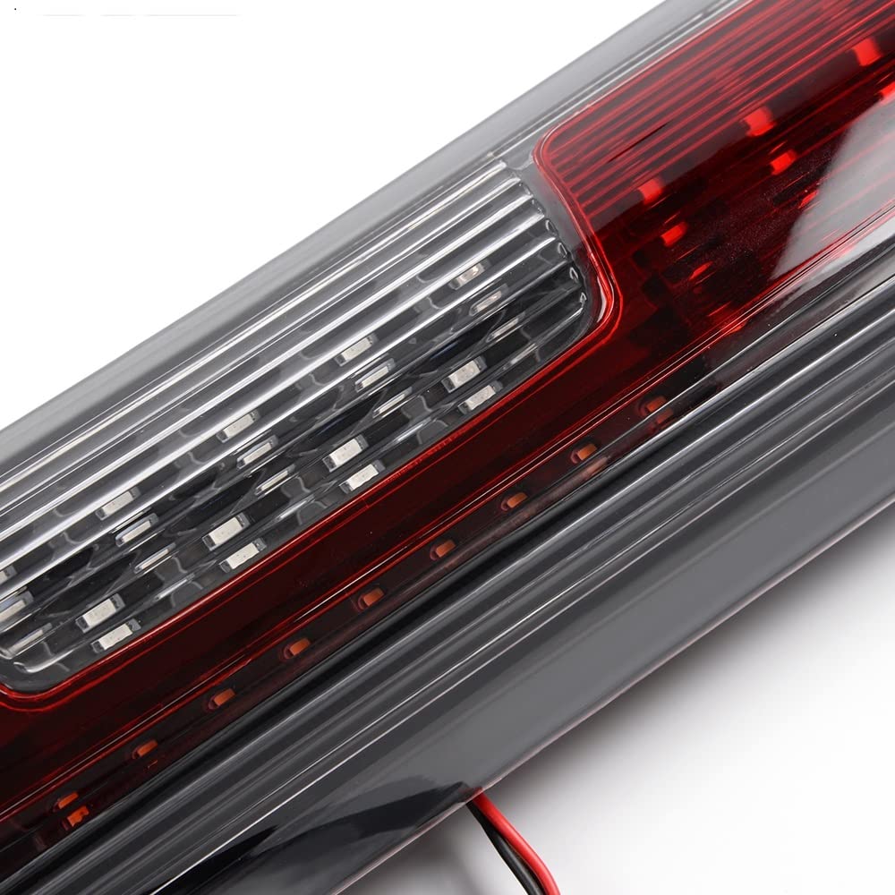 PIT66 LED 3rd Brake Light, Compatible with 14-18 Chevy Silverado 1500 2500HD 3500 3500HD/14-18 GMC Sierra 1500 2500HD Third Brake Stop Lamp Light Clear&Red Lens Black Housing
