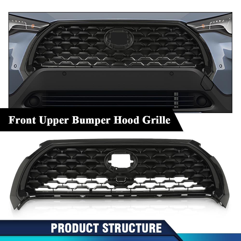 PIT66 Front Upper Hood Grille Mesh Grill Fit Toyota Corolla 2022 2023
