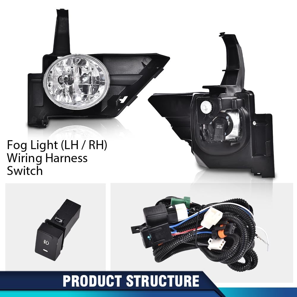 PIT66 Fog Lights, Pair+Switch Front Left Driver and Right Passenger Side