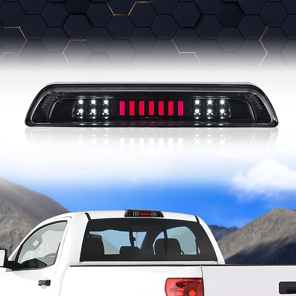 PIT66 LED 3rd Brake Light Compatible with Toyota Tundra 2007-2018 3rd Thrid Tail Cargo Brake High Mount Light Clear Lens Black Housing 81570-0C050, 531069