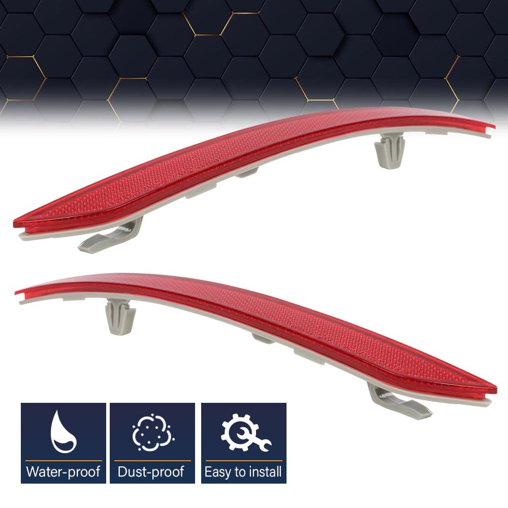 PIT66 Rear Bumper Reflector Set Compatible with 2013-2016 Ford Fusion Driver and Passenger Side DS7Z13A565A FO1185103 DS7Z13A565B FO1184103