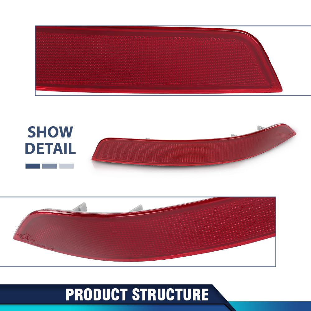 PIT66 Rear Bumper Reflector Lights Left & Right, Red